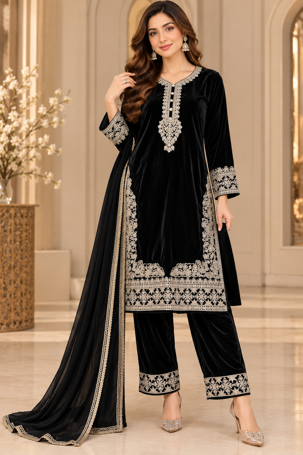 BRIT- GL 3 piece velvet designer collection B840