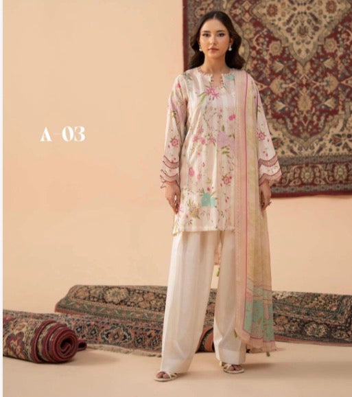 JESMINE INSPIRED 3 piece luxury lawn collection ladies dress B669