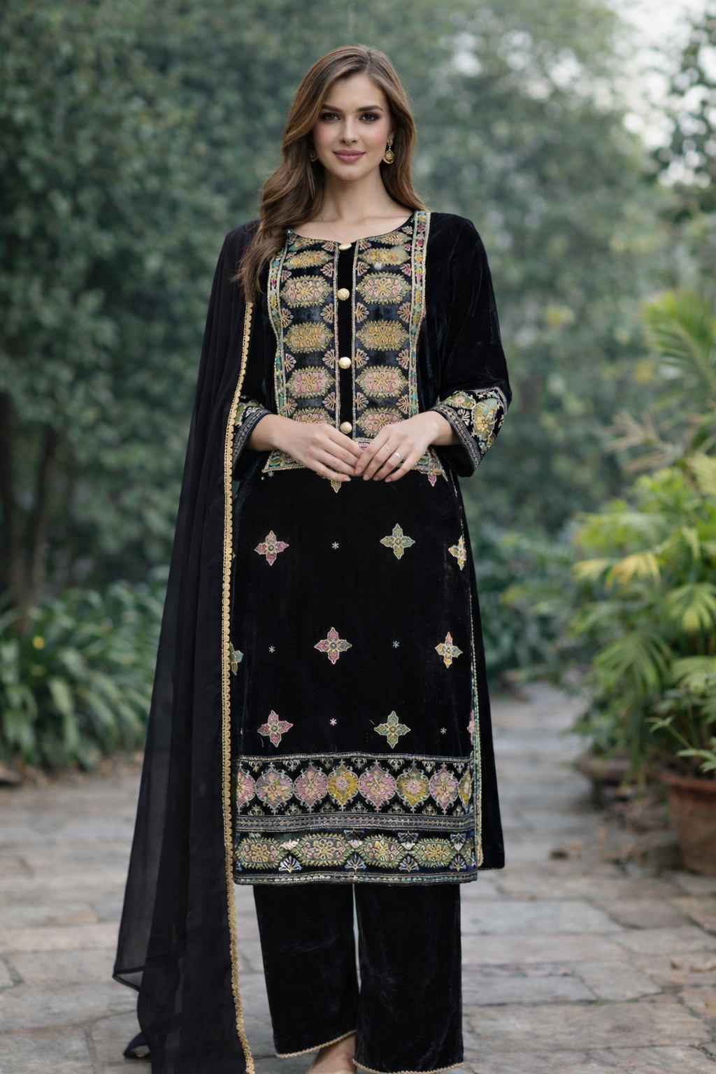 Brit 3 piece Valvet_81042 Pakistani ladies suit B426