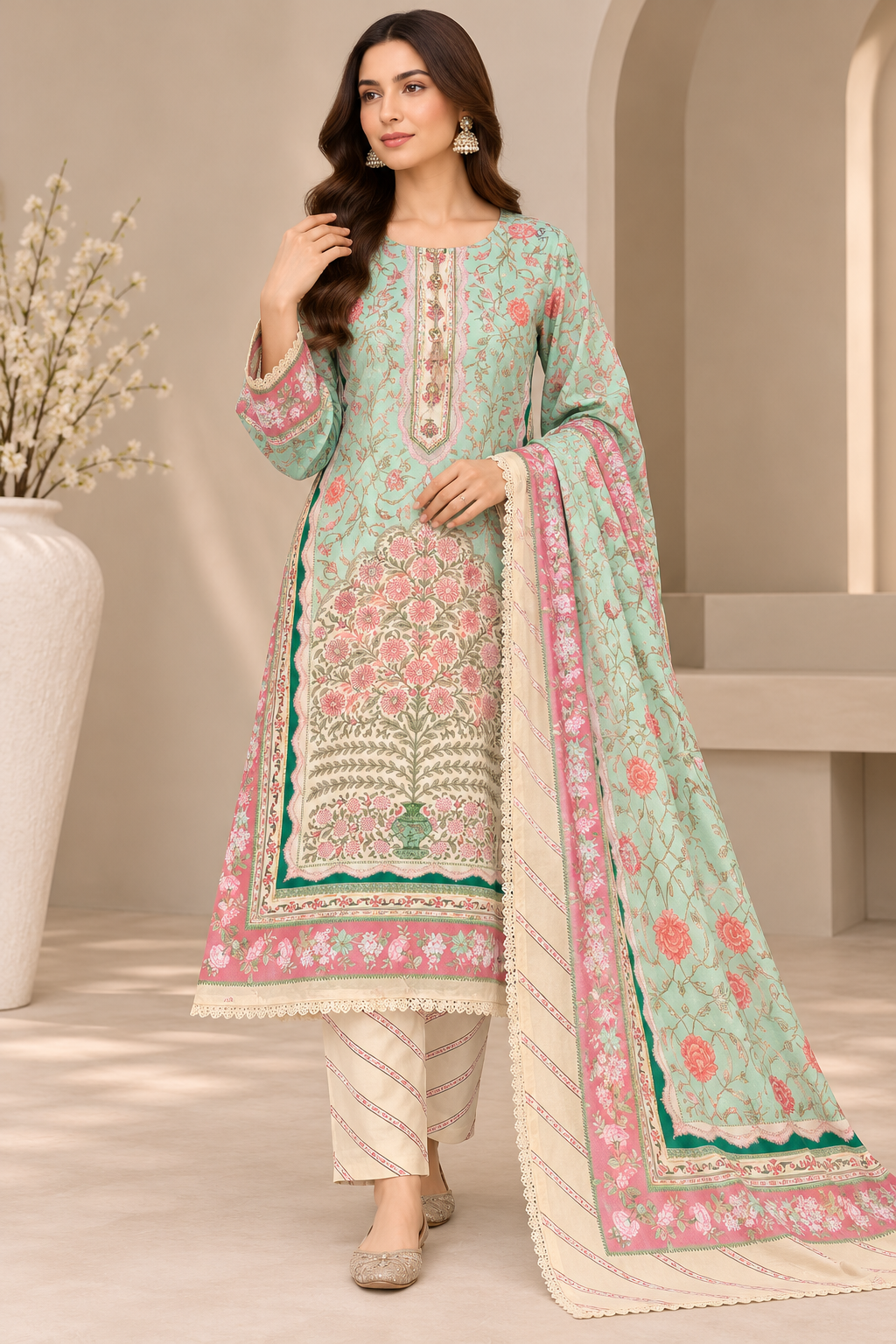 BRIT- GL 3 piece winter cotton designer collection B834