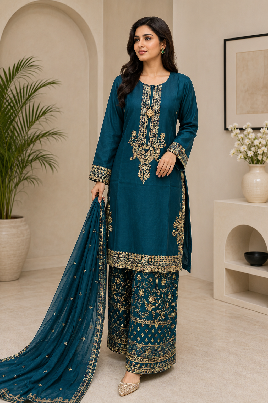 BRIT 3 piece linen collection ladies dress B735