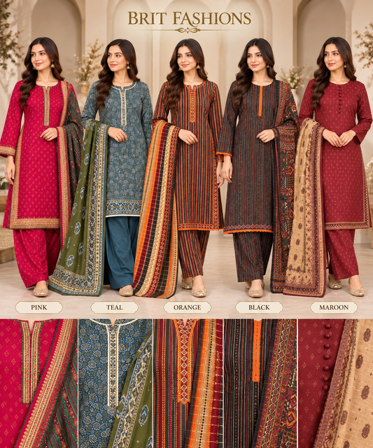 Bin saeed original 3 piece Khadar designer collection  B827