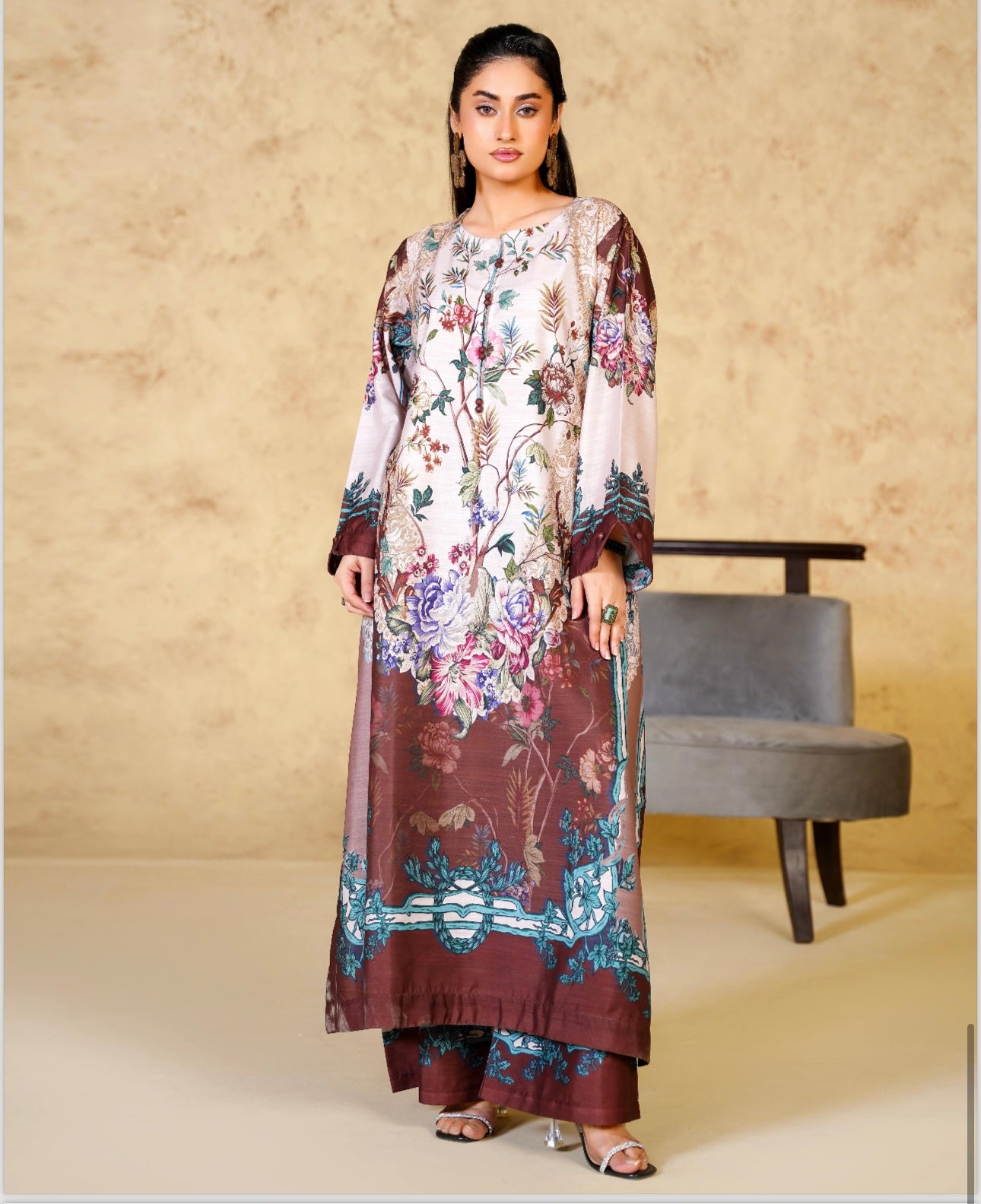 Brit 2 piece SLUB winter collection Pakistani ladies suit B431