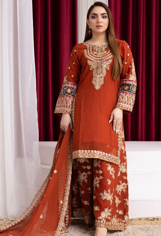 Brit 3 piece luxury chiffon_81042 Pakistani ladies suit B189