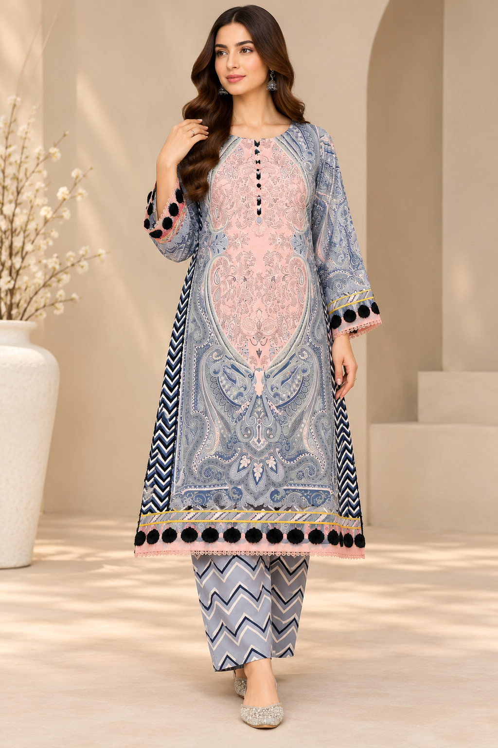 BRIT- GL 3 piece winter cotton designer collection B834