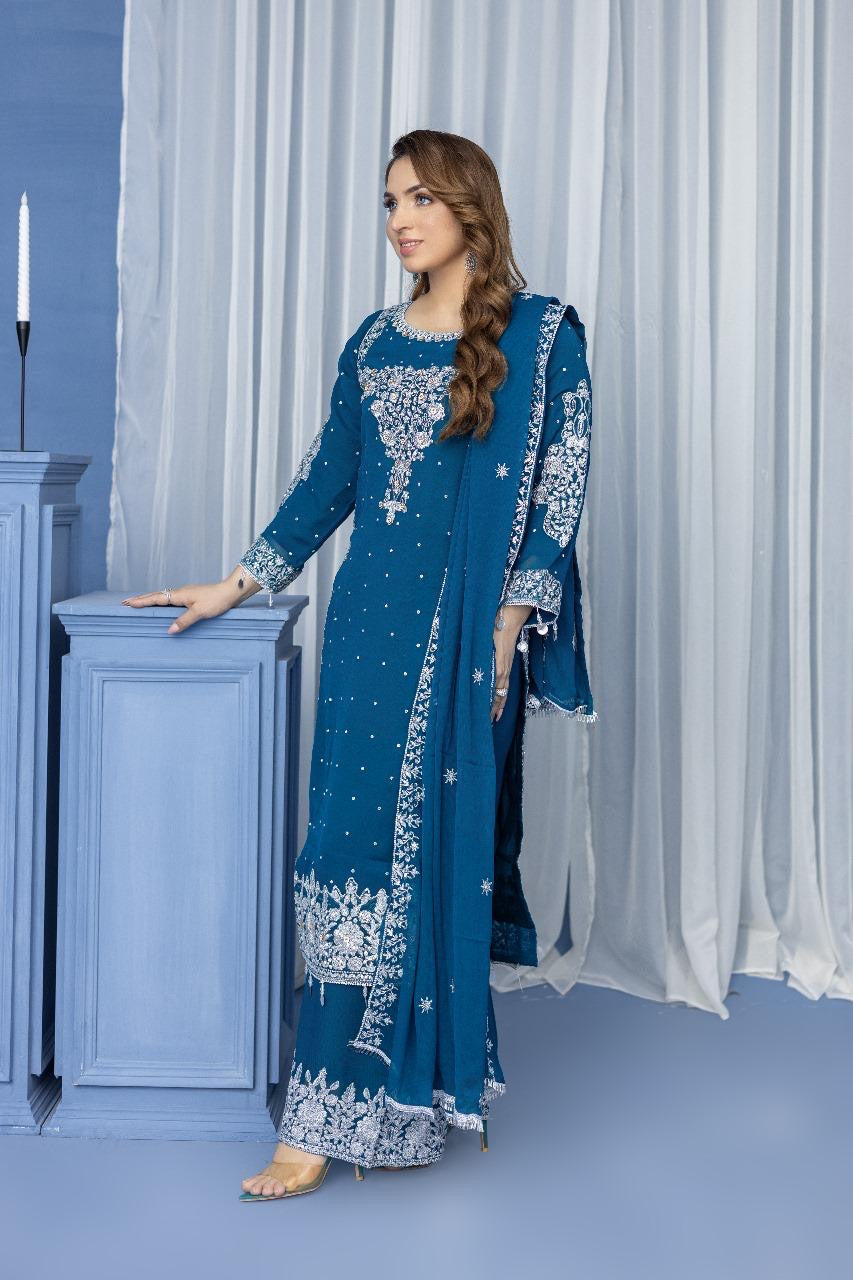 Brit Mother and Daughter 3 piece Chiffon_1000288 blue B92