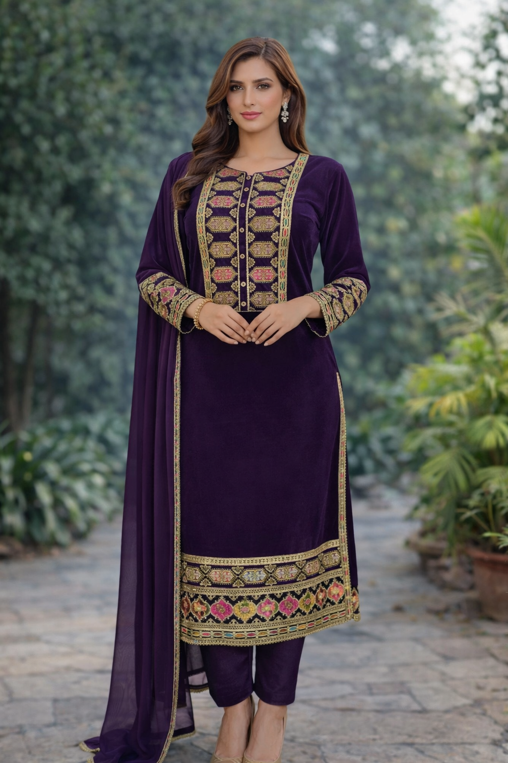 Brit 3 piece VALVET _81042 Pakistani ladies suit B444