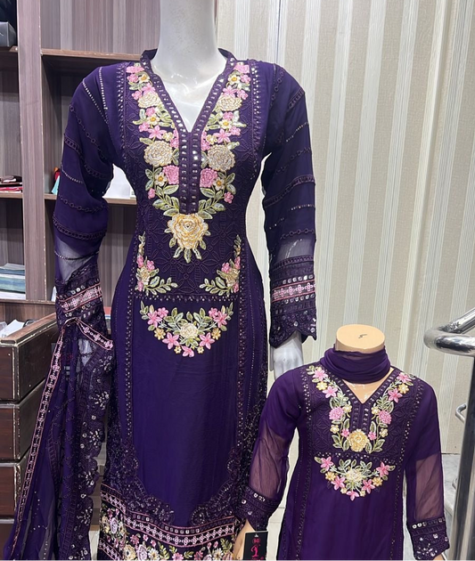 Brit Mother and Daughter 3 piece Chiffon_81045 B179