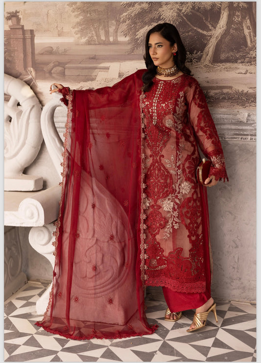 Maria B inspired 3 piece embroidery party wear B307