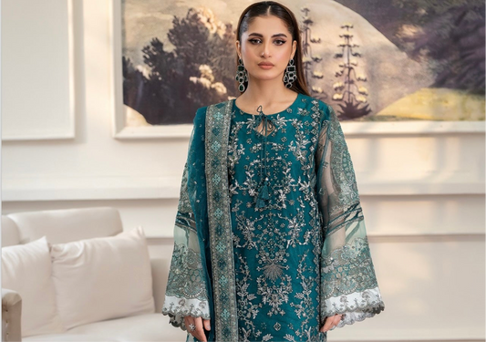 Brit 3 piece Embrioded NET_10076 Pakistani ladies suit B206