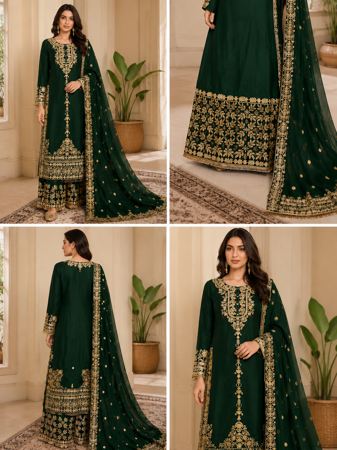 Brit 3 piece embroidered summer Chiffon collection ladies dress B632