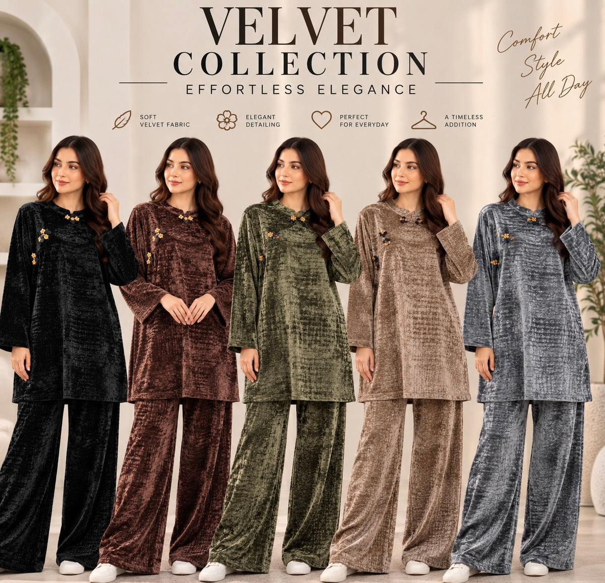 BRIT 2 piece Valvet modest wear collection  dress B769