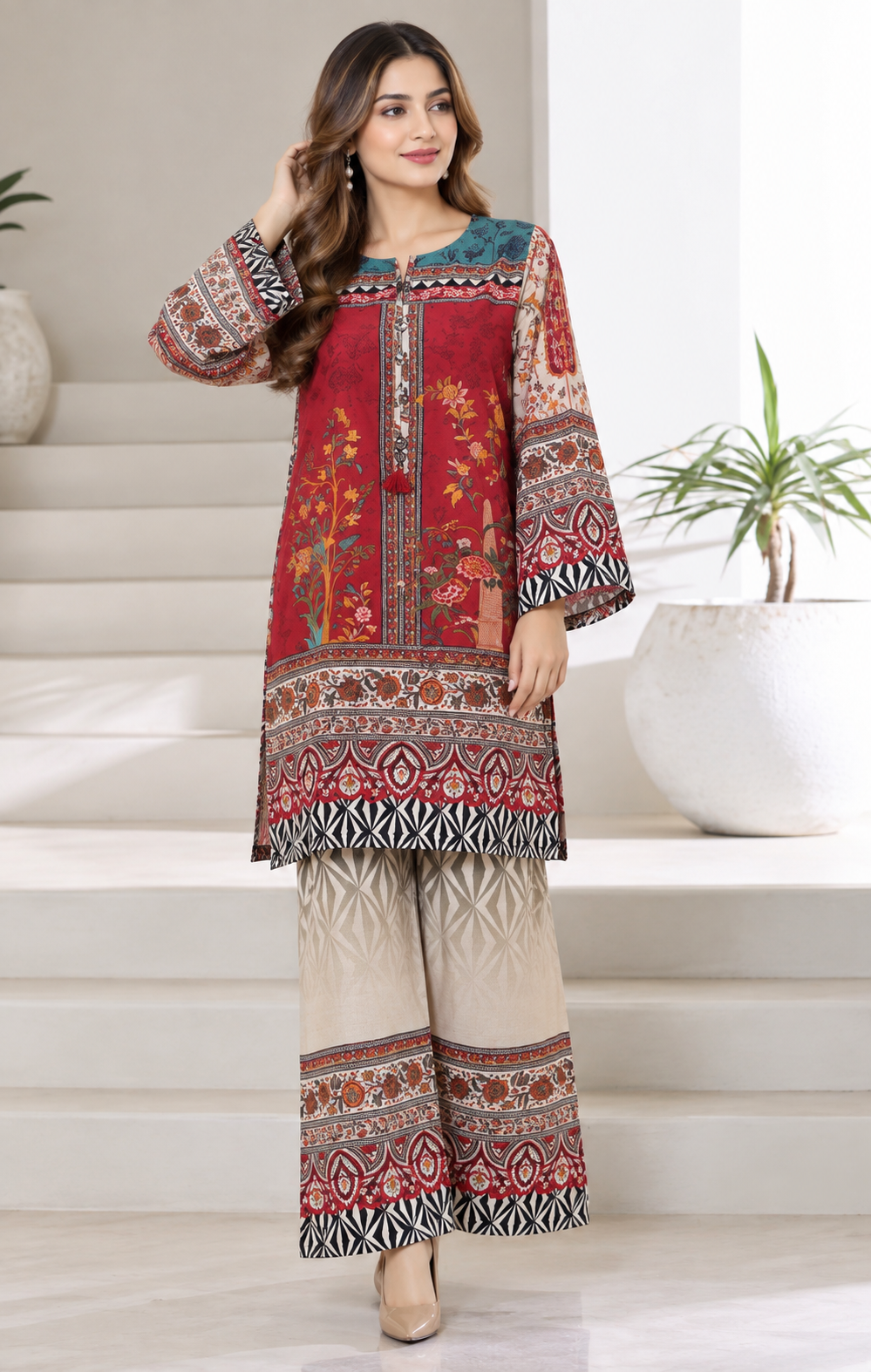 Sada Bhar 2 piece slub khadar designer collection B817