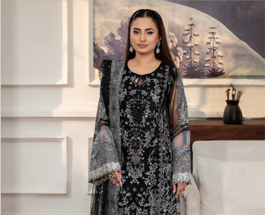 Brit 3 piece Embrioded NET_10076 Pakistani ladies suit B206