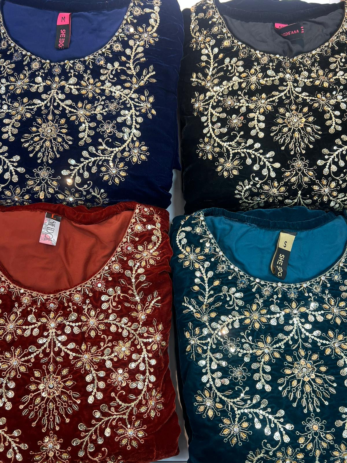 Brit 3 piece luxury Valvet winter Pakistani ladies suit_B314