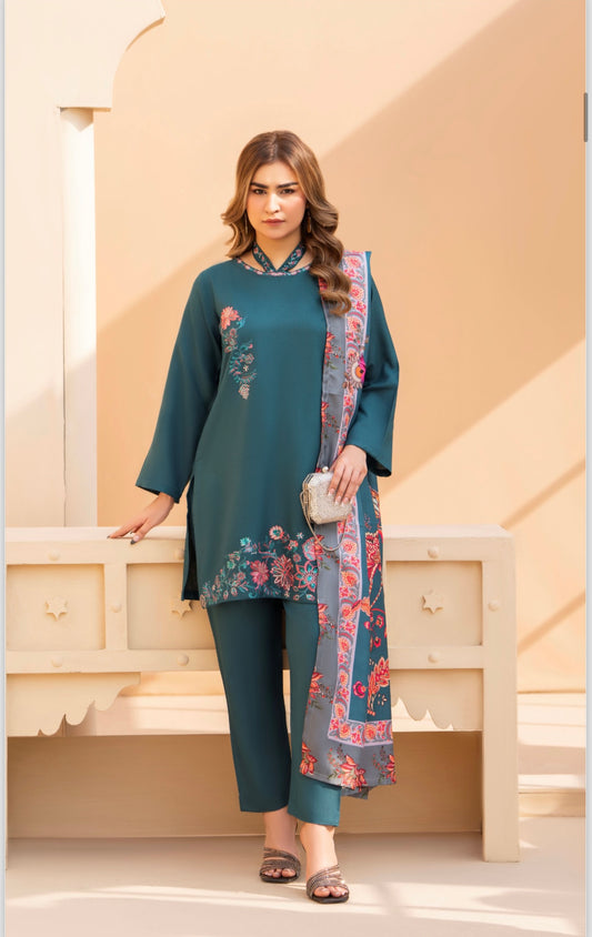 Brit NORE 3 piece luxury Dhanak _81042 Pakistani ladies suit R316