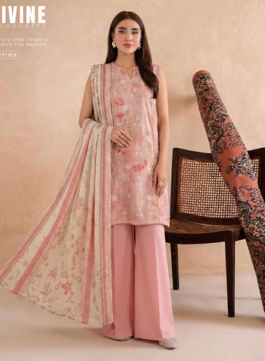 GUL GE 3 piece luxury lawn collection ladies dress B677