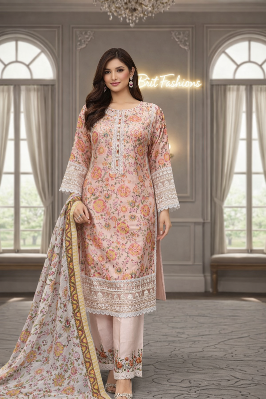 Brit 3 piece linen _81042 Pakistani ladies suit B465