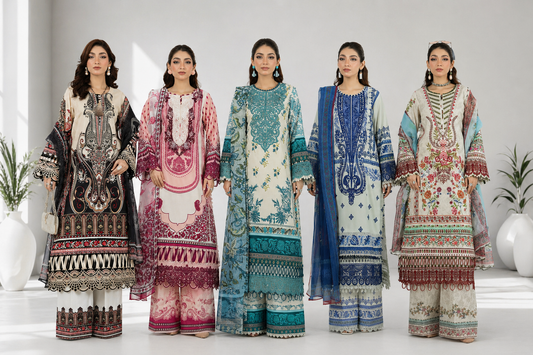 Adan libas original ladies jacquard voil collection B571