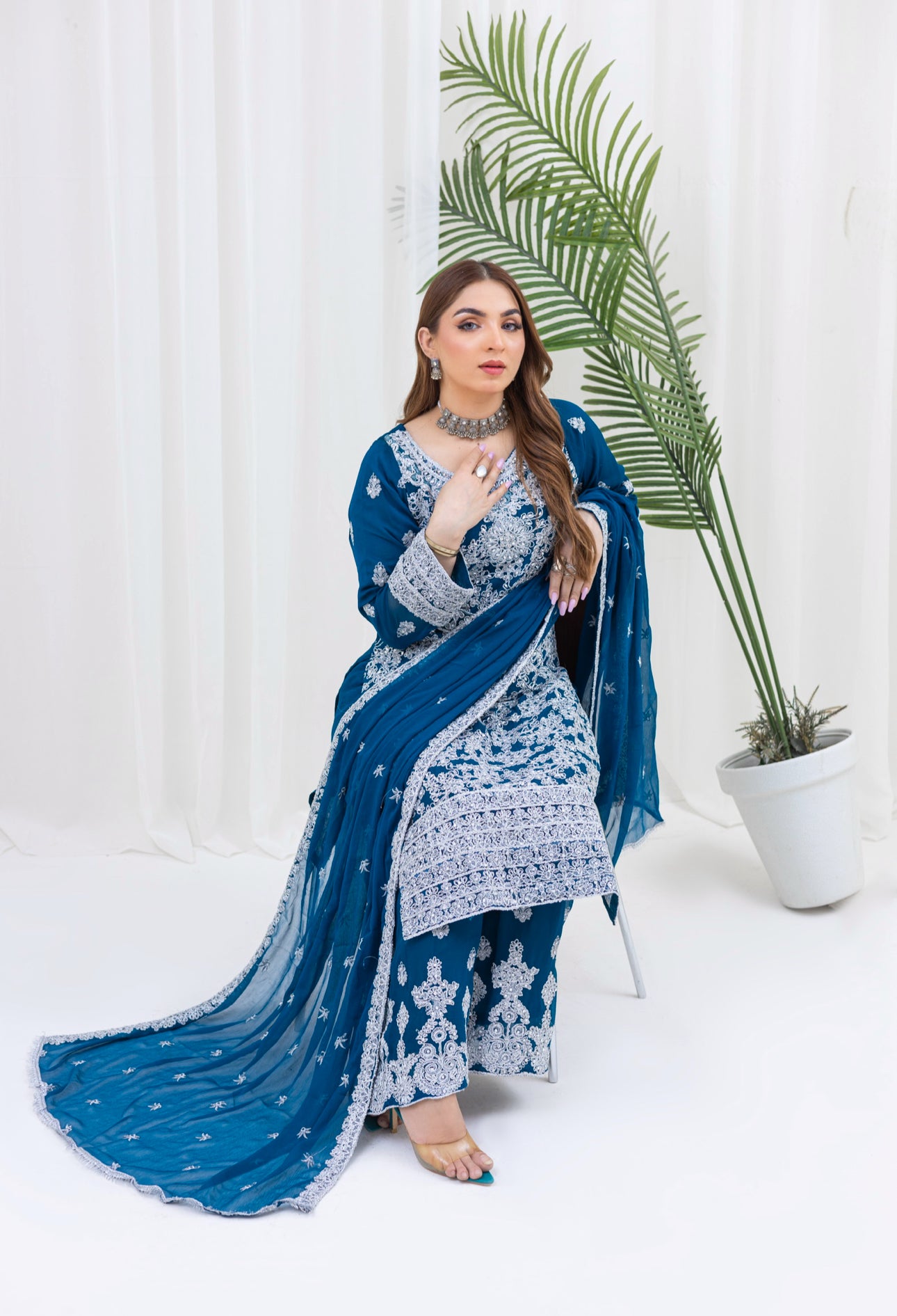 Brit 3 piece lux wedding wear_100221 Pakistani ladies suit B138