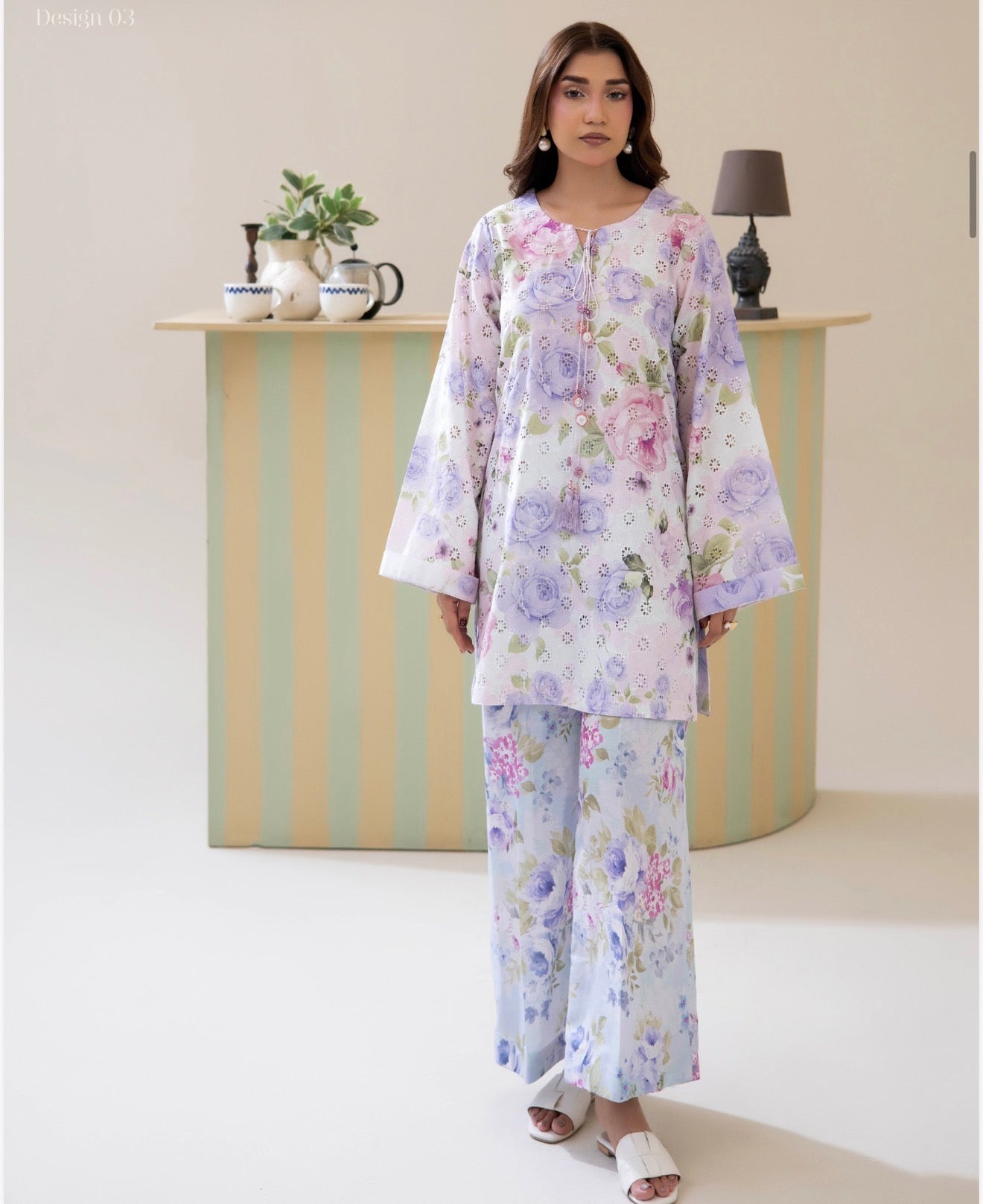 Adan Liba’s  2 piece luxury Lawn cord set collection ladies dress B658