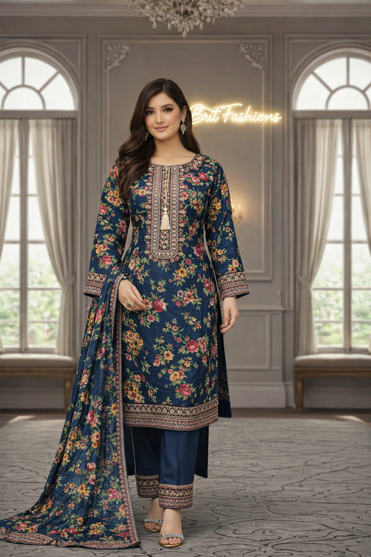 Brit 3 piece linen _81042 Pakistani ladies suit B465