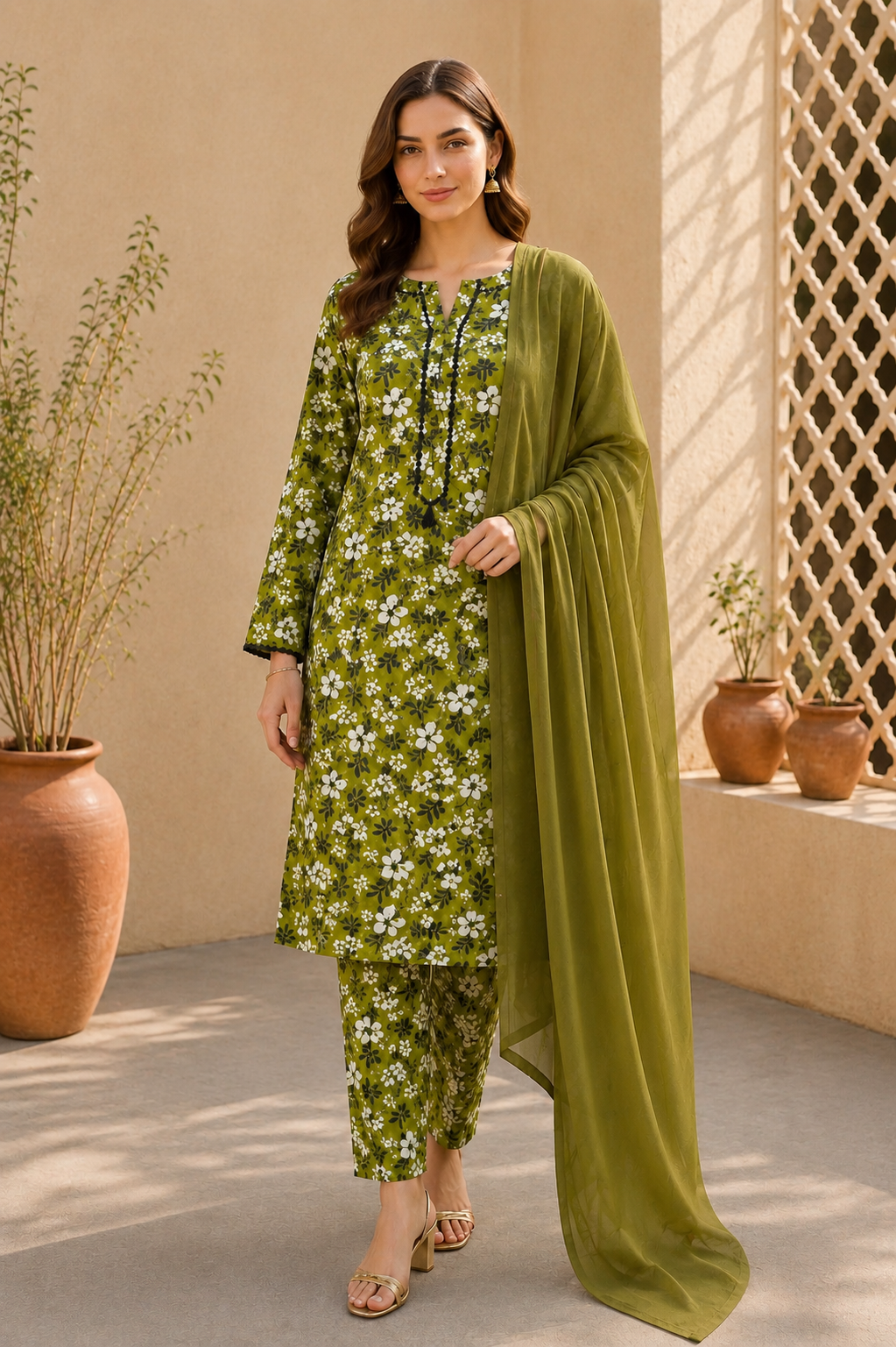 Brit 3 piece linen ladies dress B704