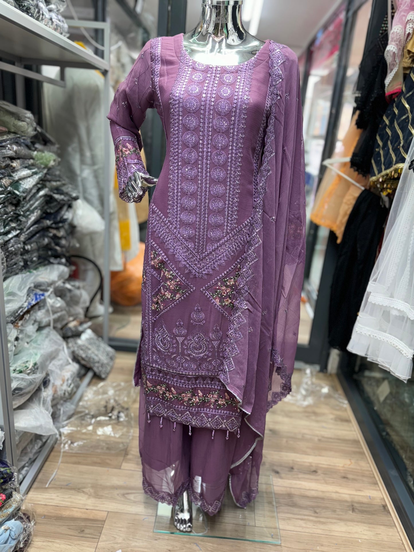 Brit 3 piece luxury chiffon_81042 Pakistani ladies suit B238