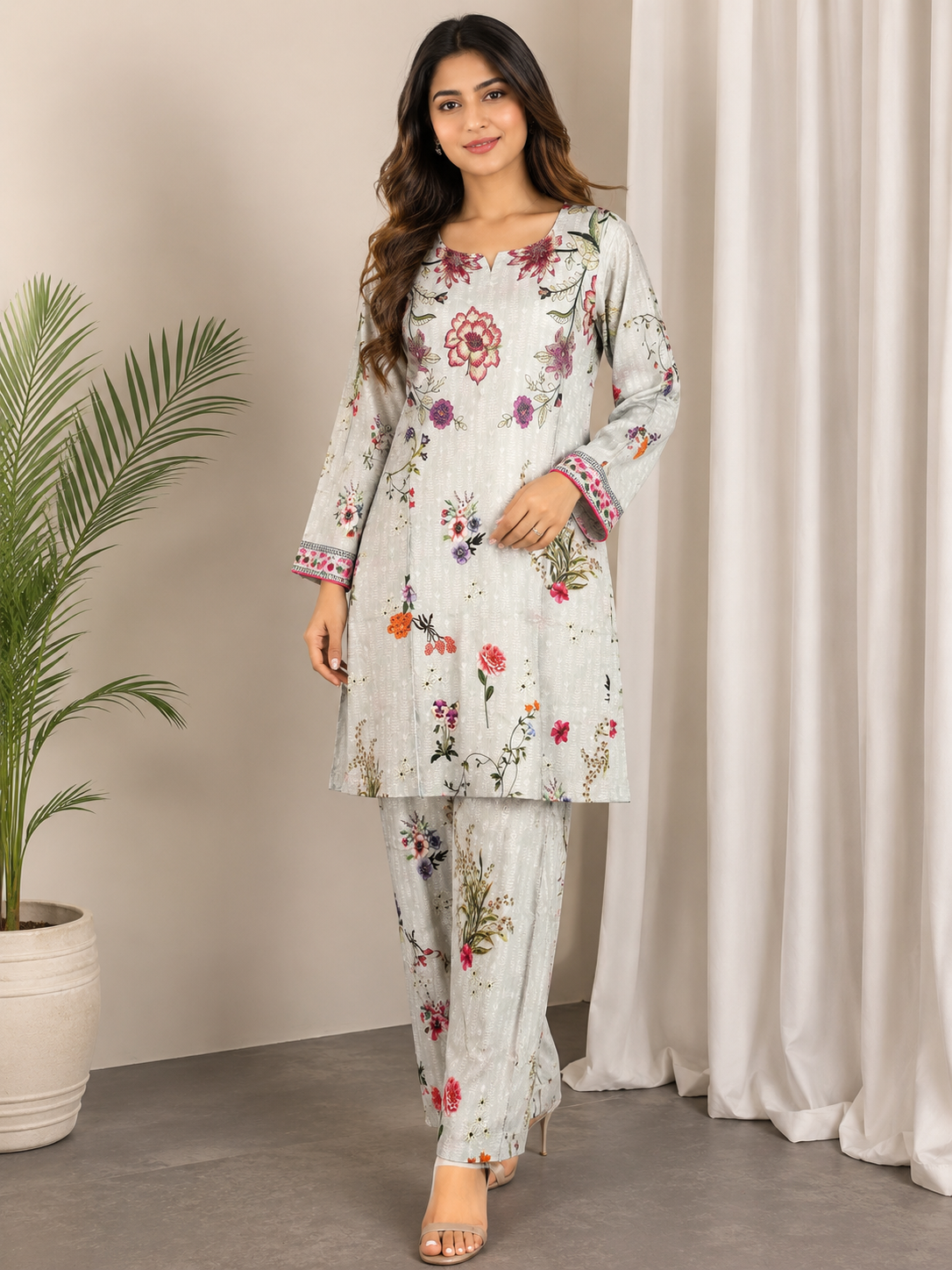 BRIT 2 piece luxury lawn cotton ladies Maxi dress B680