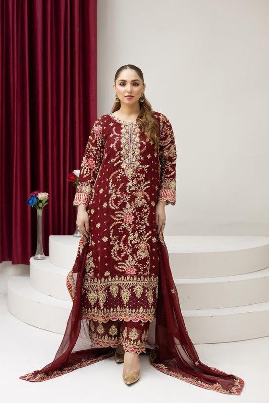 Brit 3 piece luxury chiffon _81042 Pakistani ladies suit B256