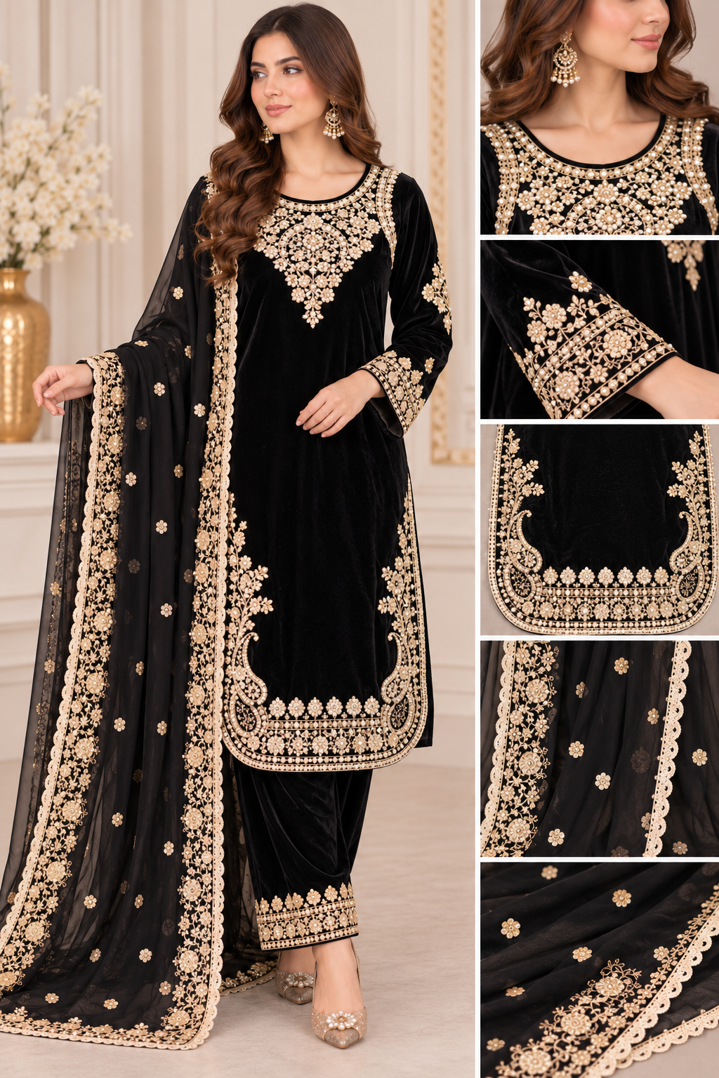BRIT- GL 3 piece velvet designer collection B813