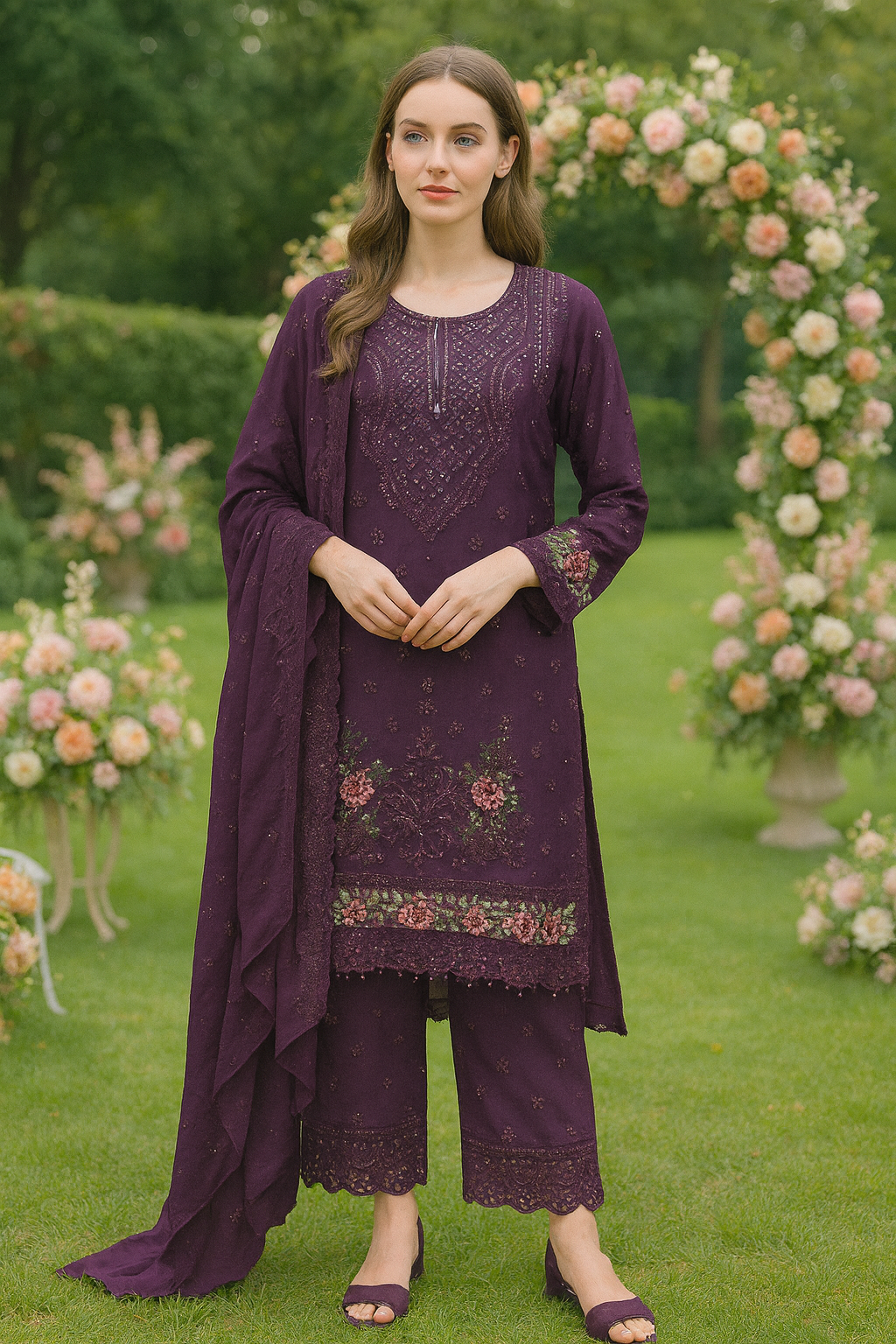 Brit 3 piece luxury chiffon_81042 Pakistani ladies suit B238