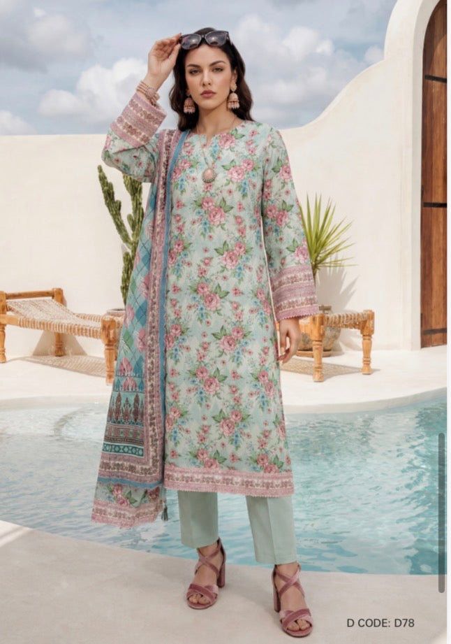 Sana Safina’s inspired 3 piece luxury lawn dress B695