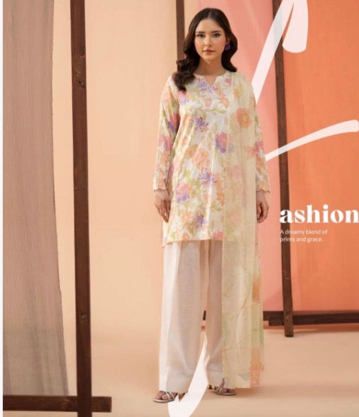 JESMINE INSPIRED 3 piece luxury lawn collection ladies dress B669