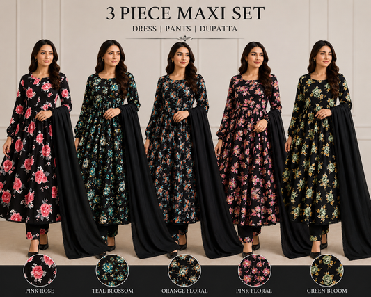 BRIT 3 piece luxury linen MAXI collection ladies dress B656