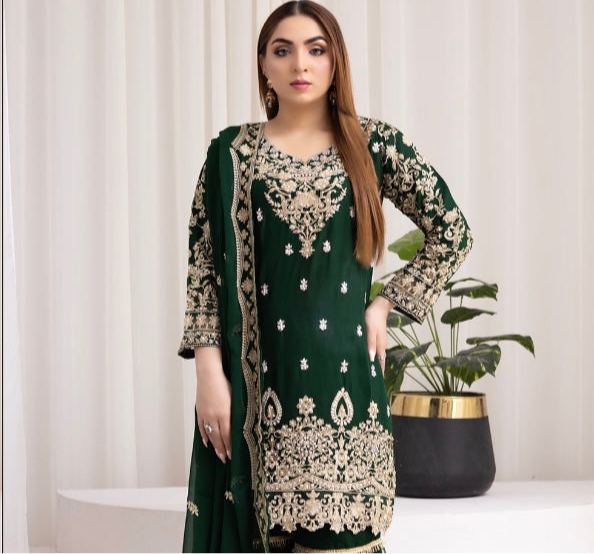 Brit 3 piece luxury chiffon_81042 Pakistani ladies suit B193