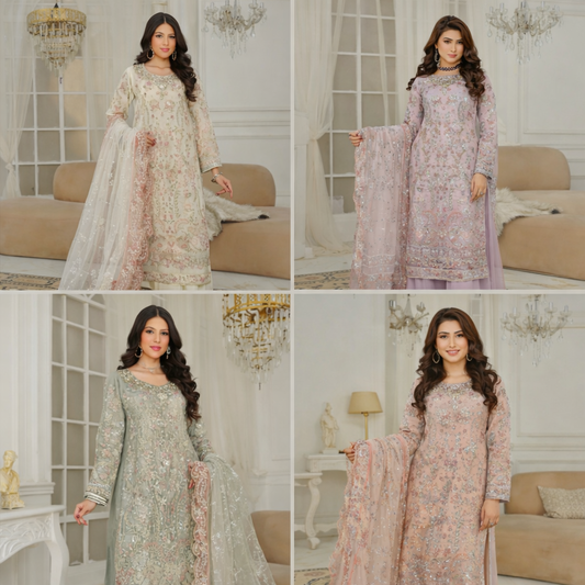 Brit 3 piece luxury NET_81042 Pakistani ladies suit B485