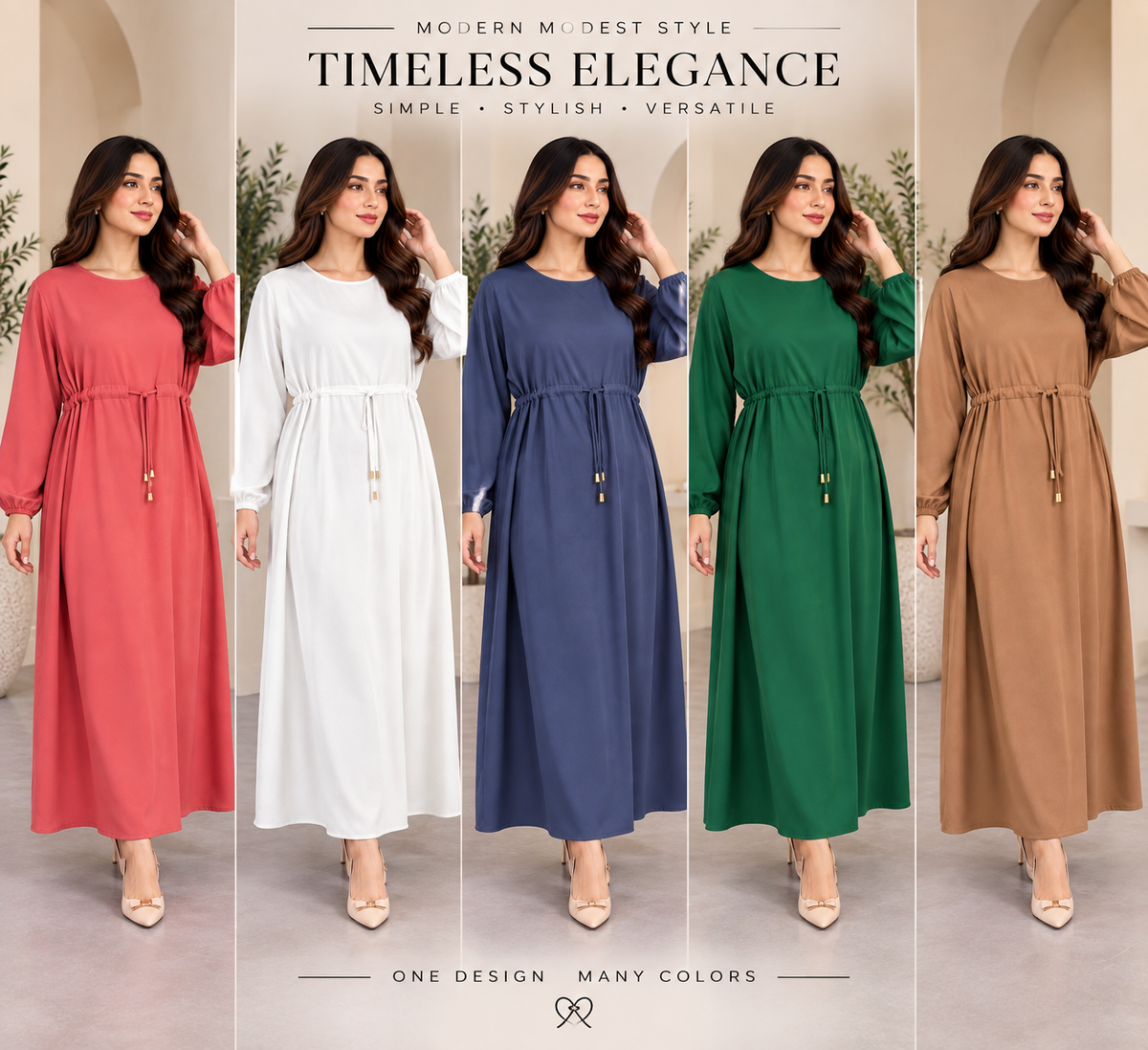 BRIT GL 1 piece modest wear maxi collection  dress B790