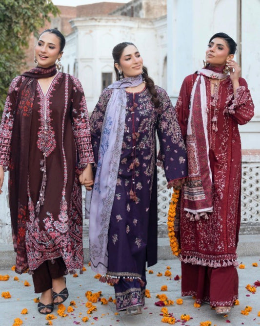 Hussain Rehar Inspired 3 piece luxury linen EID COLLECTION _81042 Pakistani ladies suit B51820