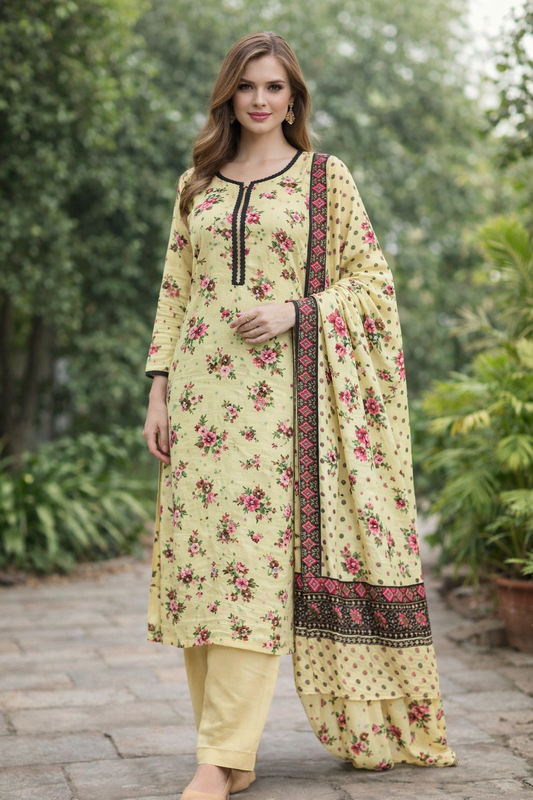 Brit 3 piece Dhanak Pakistani ladies Winter collection suit B398