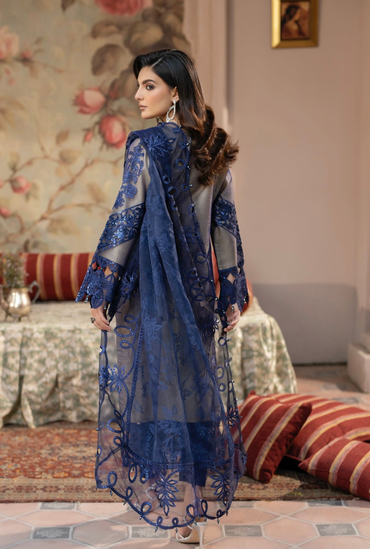 Maria B inspired 3 piece embroidery party wear B309