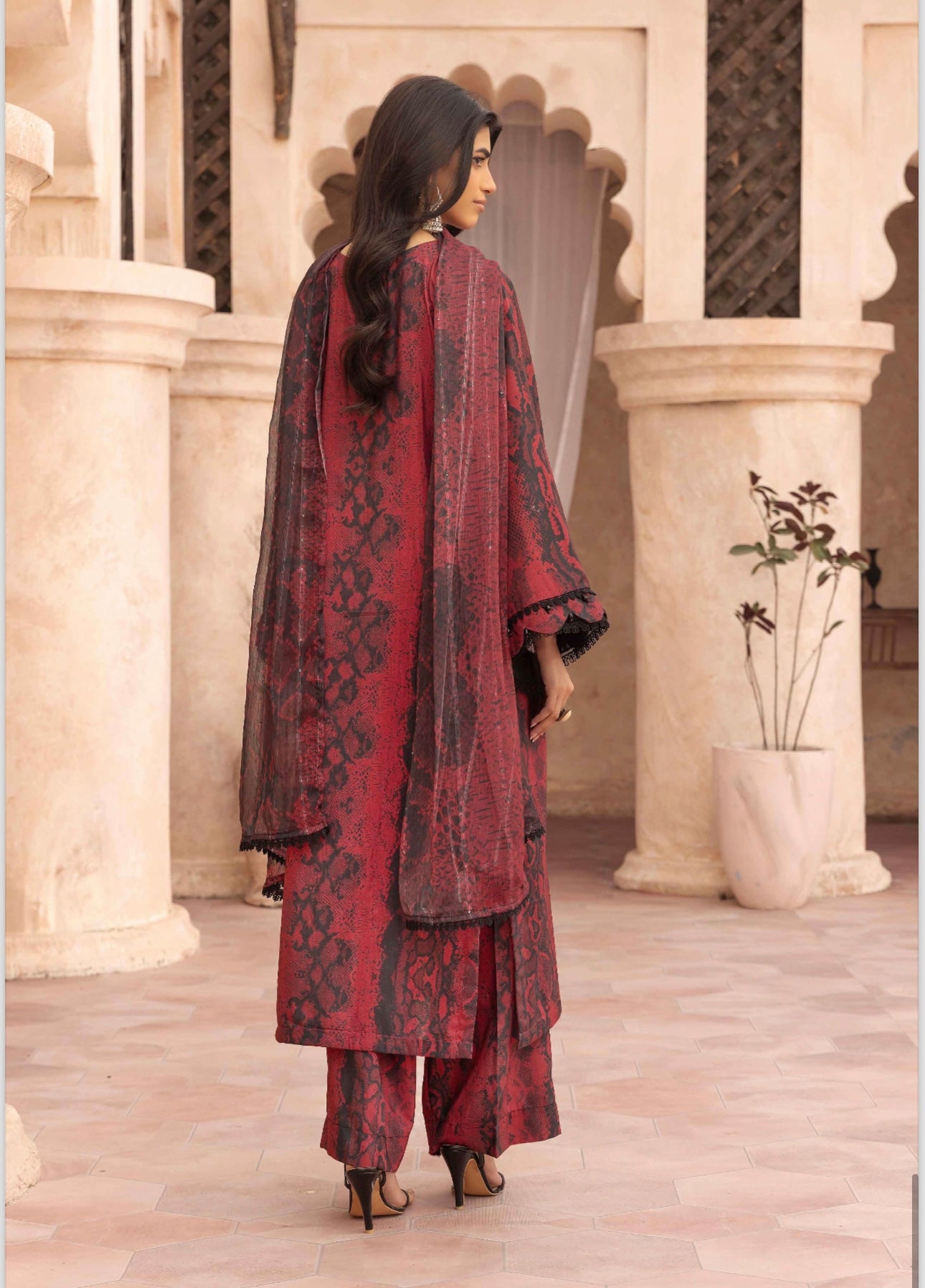 M print inspired 3 piece winter collection Pakistani ladies suit B327