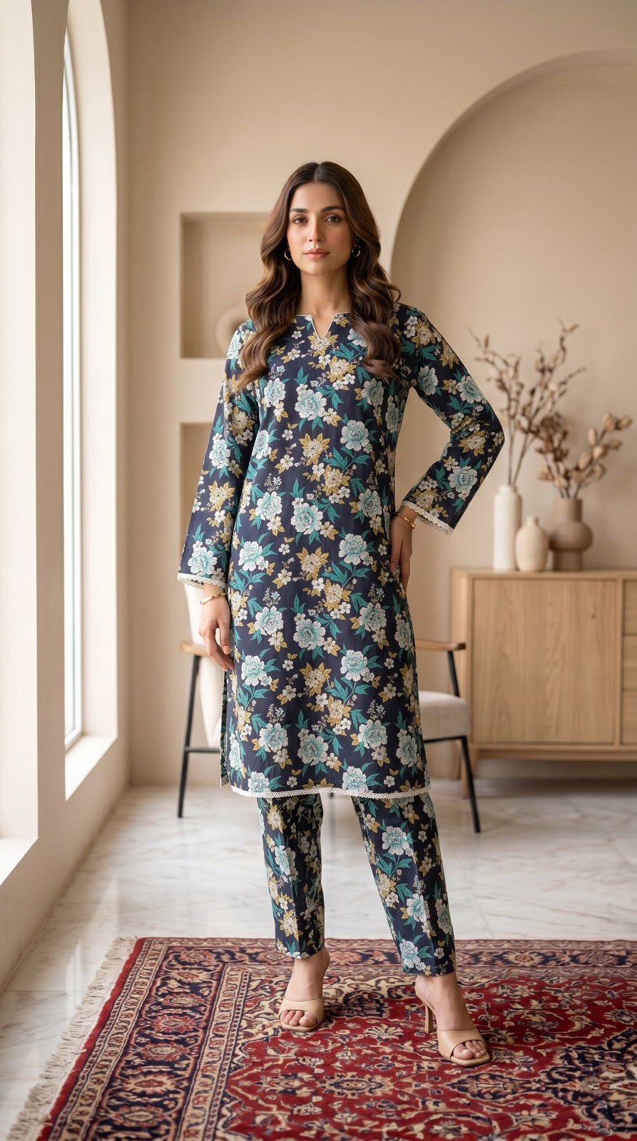 Brit 2 piece linen casual Pakistani ladies suit B561