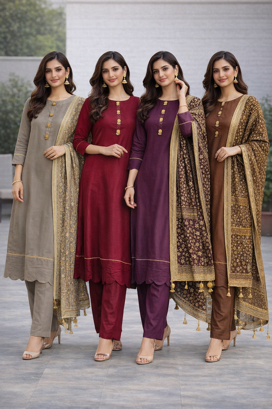 BRIT 3 piece Chiffon Pakistani ladies suit B557