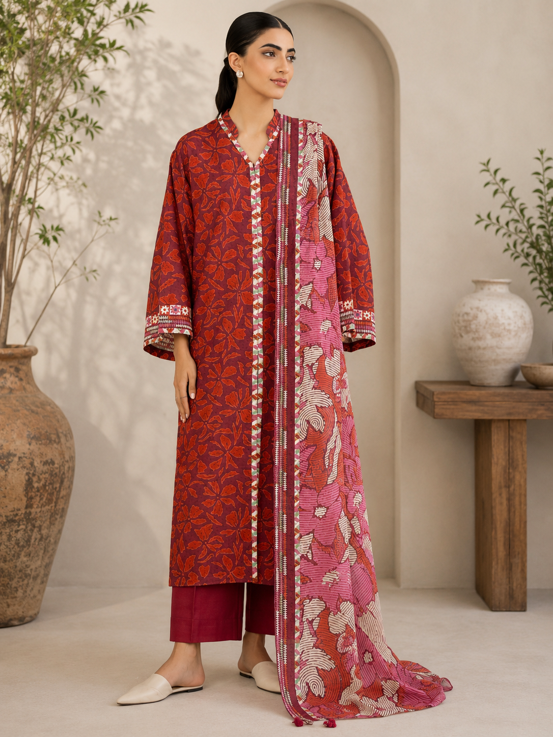 SAPPHIRE inspired 3 piece luxury lawn collection ladies dress B682
