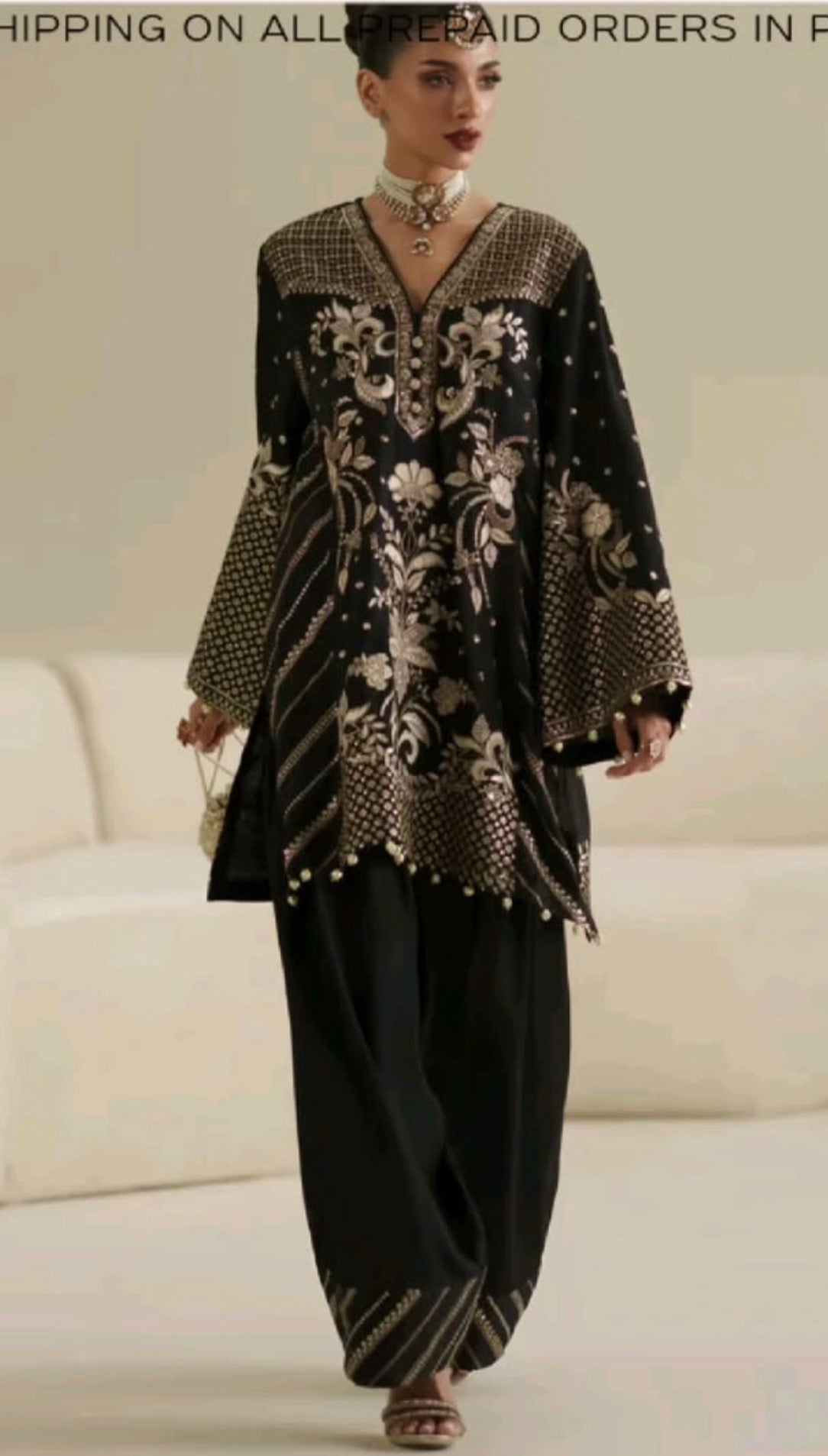 Ethnic 2 piece luxury cotton ladies dress B713