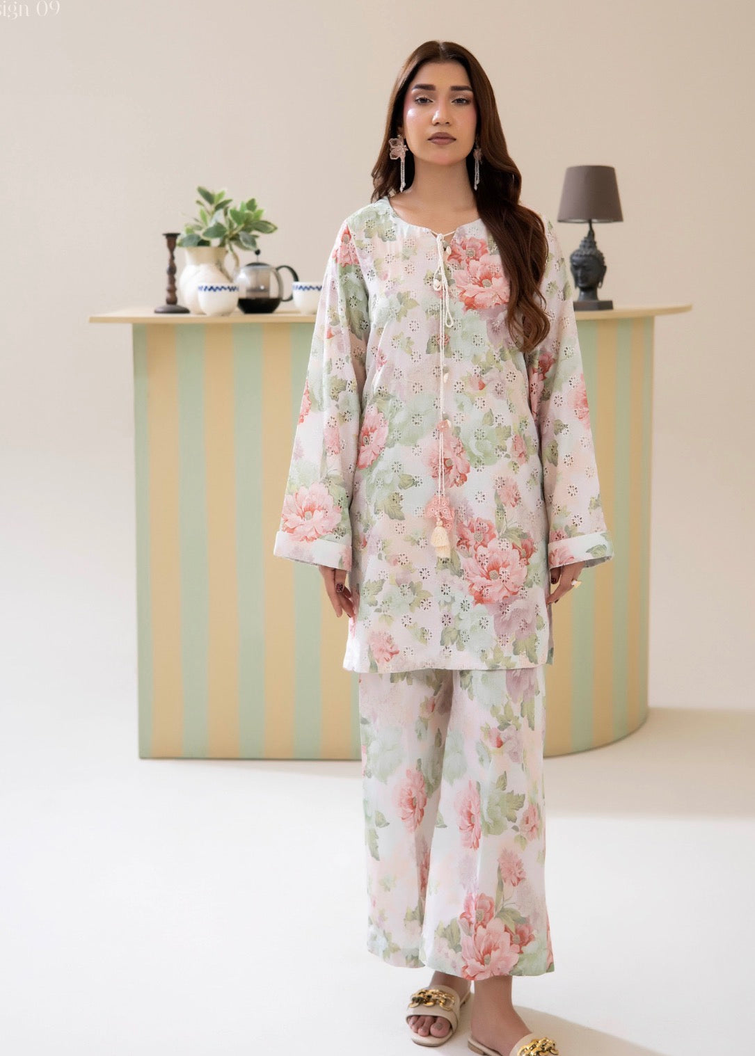 Adan Liba’s  2 piece luxury Lawn cord set collection ladies dress B658