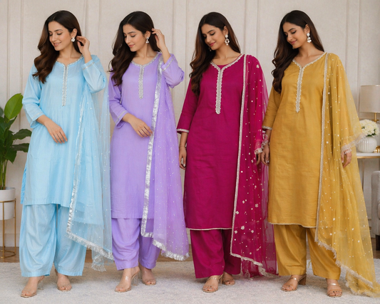 BRIT 3 piece silk Pakistani ladies suit B544