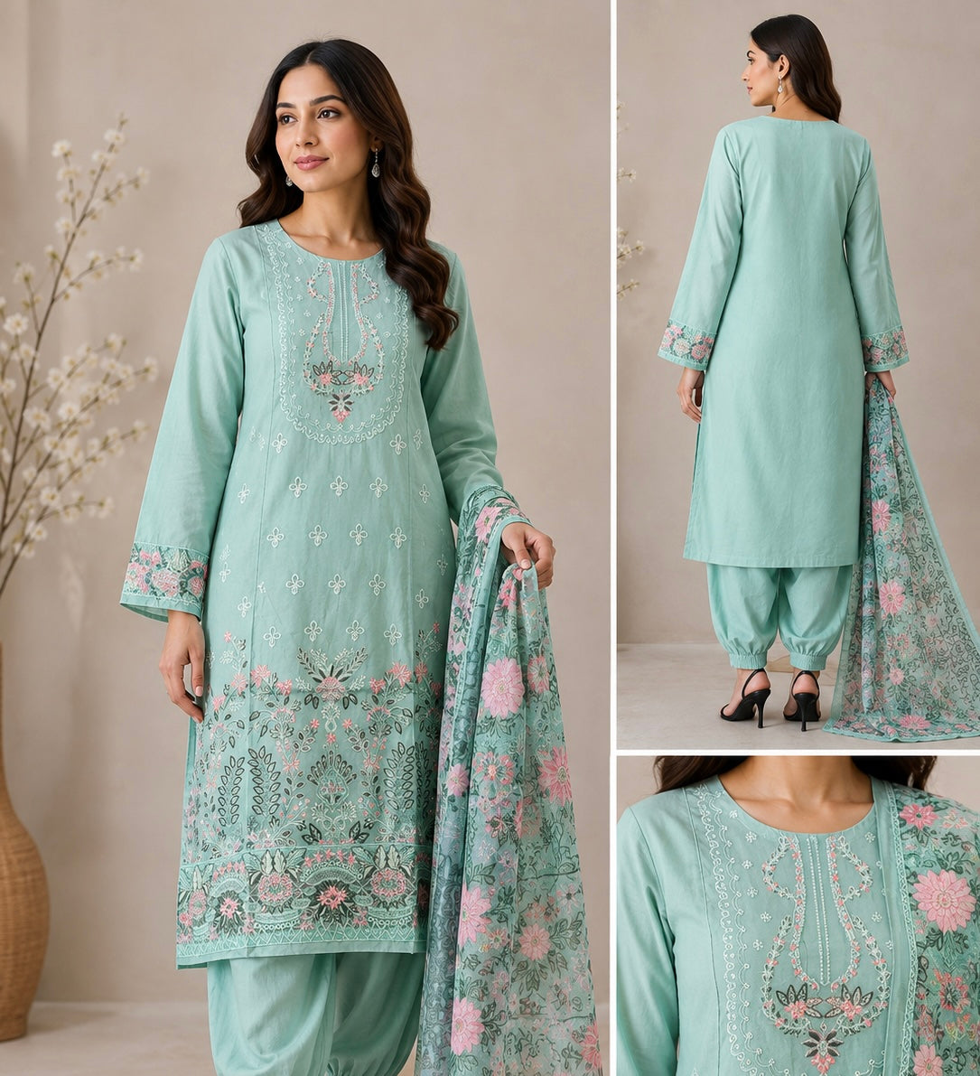 BRIT 3 piece Viscouse collection ladies dress B725