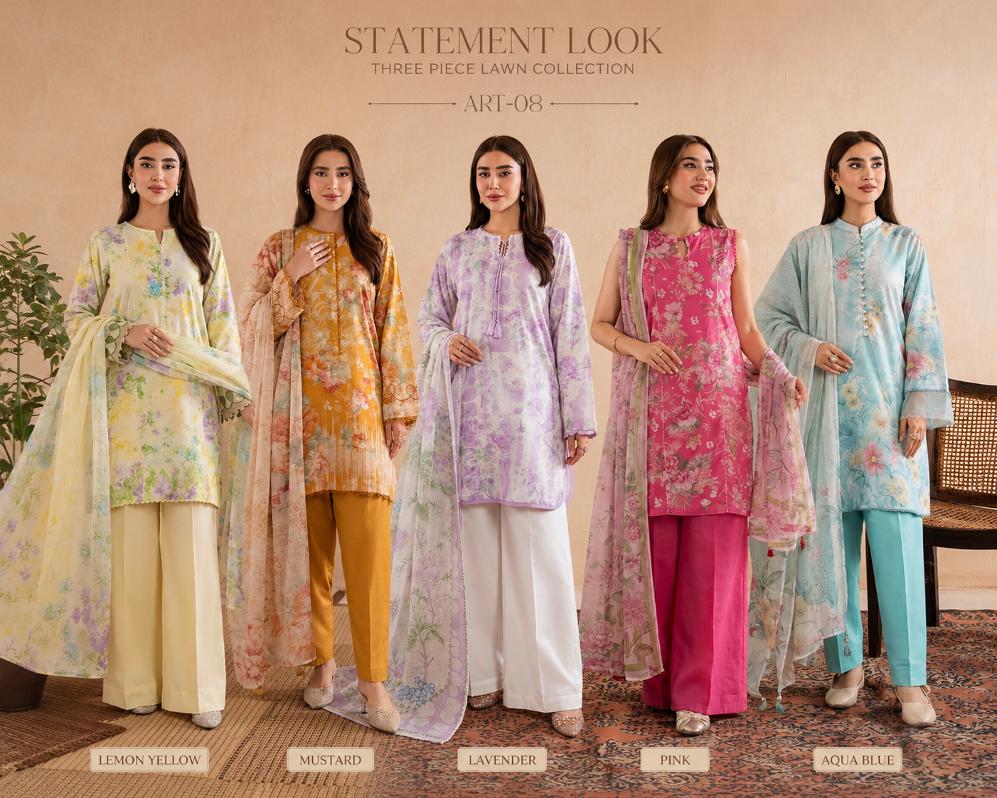 GUL GE 3 piece luxury lawn collection ladies dress B677